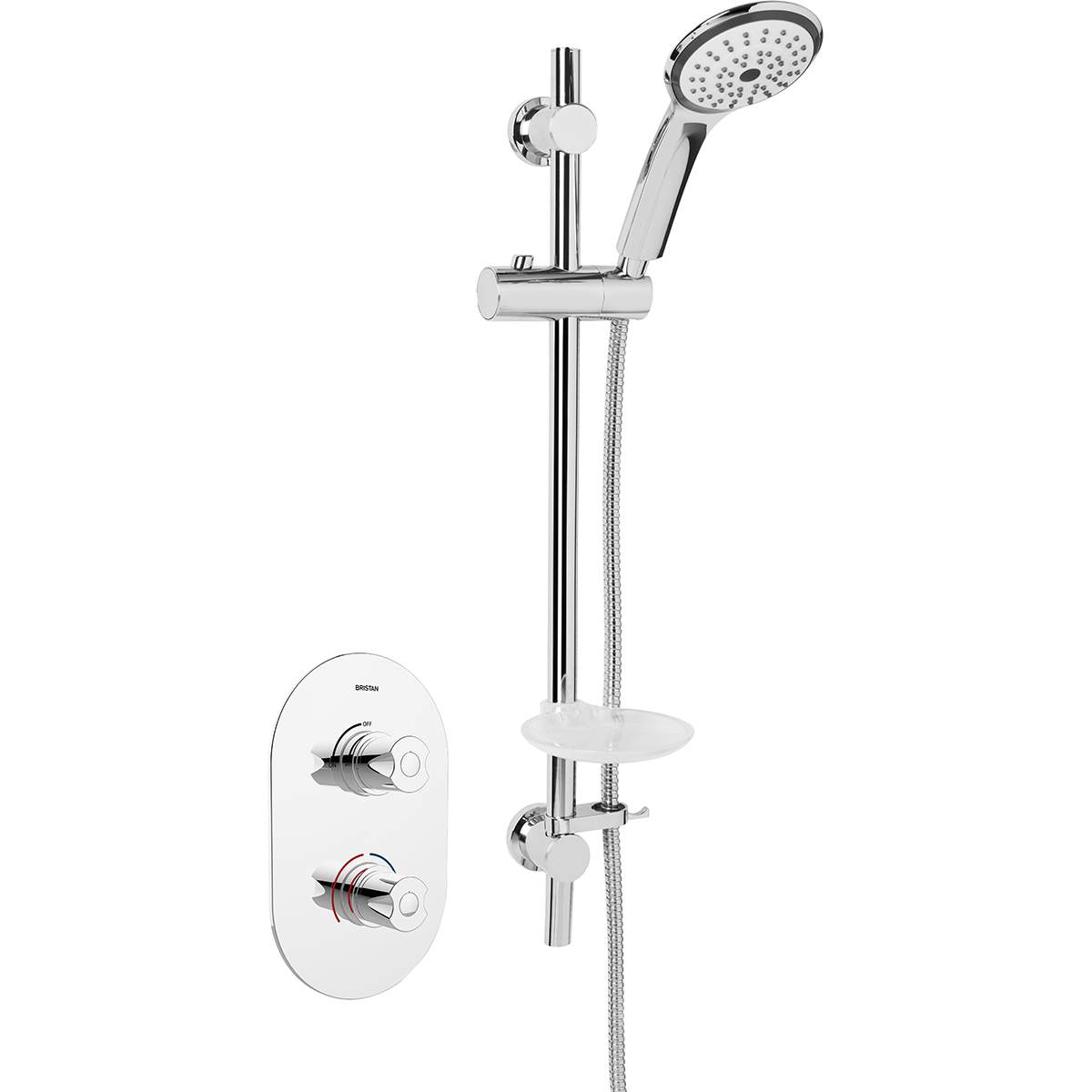 Bristan Artisan Thermostatic Recessed Concealed Dual Control Shower Valve with Adjustable Riser (AR3 SHCMT C)