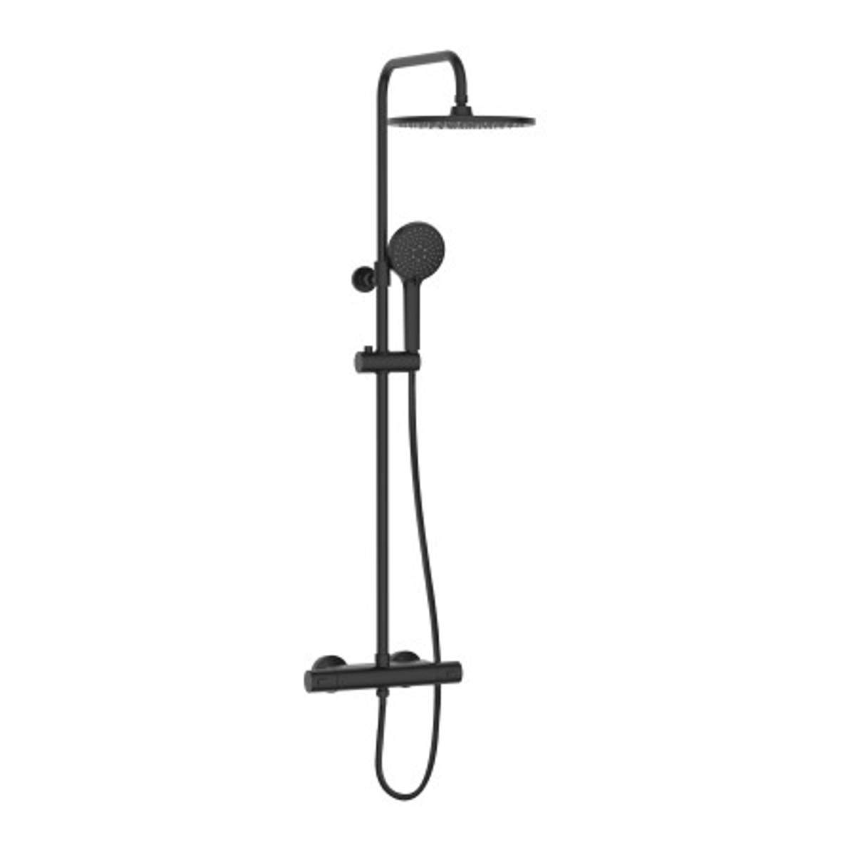 Bristan Buzz Thermostatic Bar Shower with Rigid Riser (BUZ SHXDIVCTFF BLK)