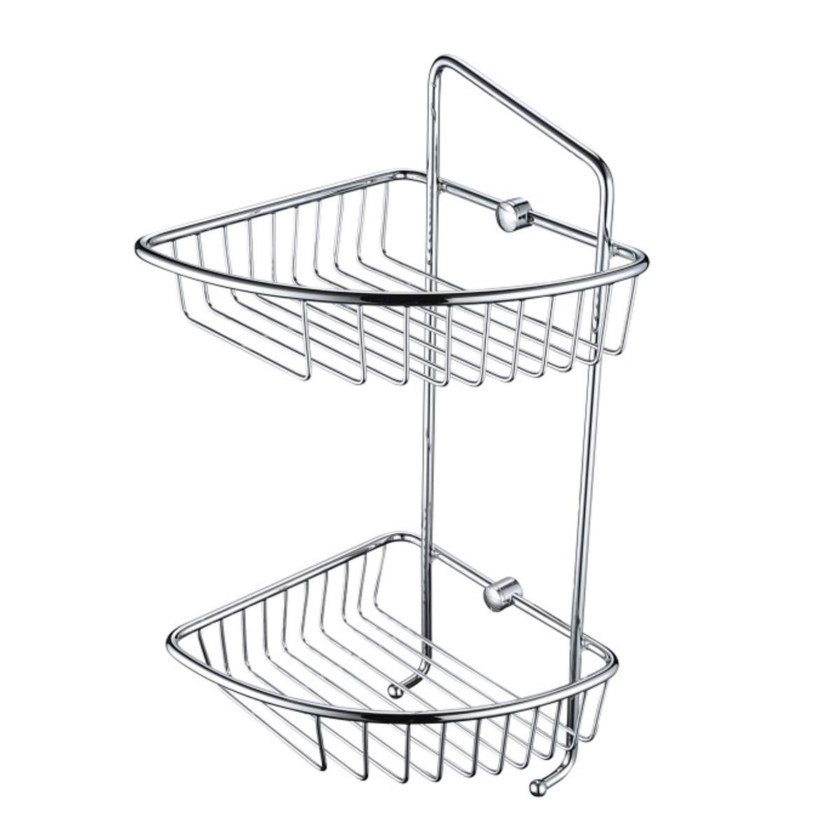 Bristan 2-Tier Wall Fixed Corner Wire Basket (COMP BASK07 C)