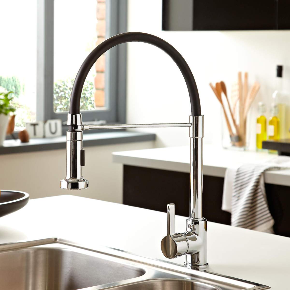 Bristan Liquorice Professional Sink Mixer with Pull-Down Spray (LQR PROSNK C)