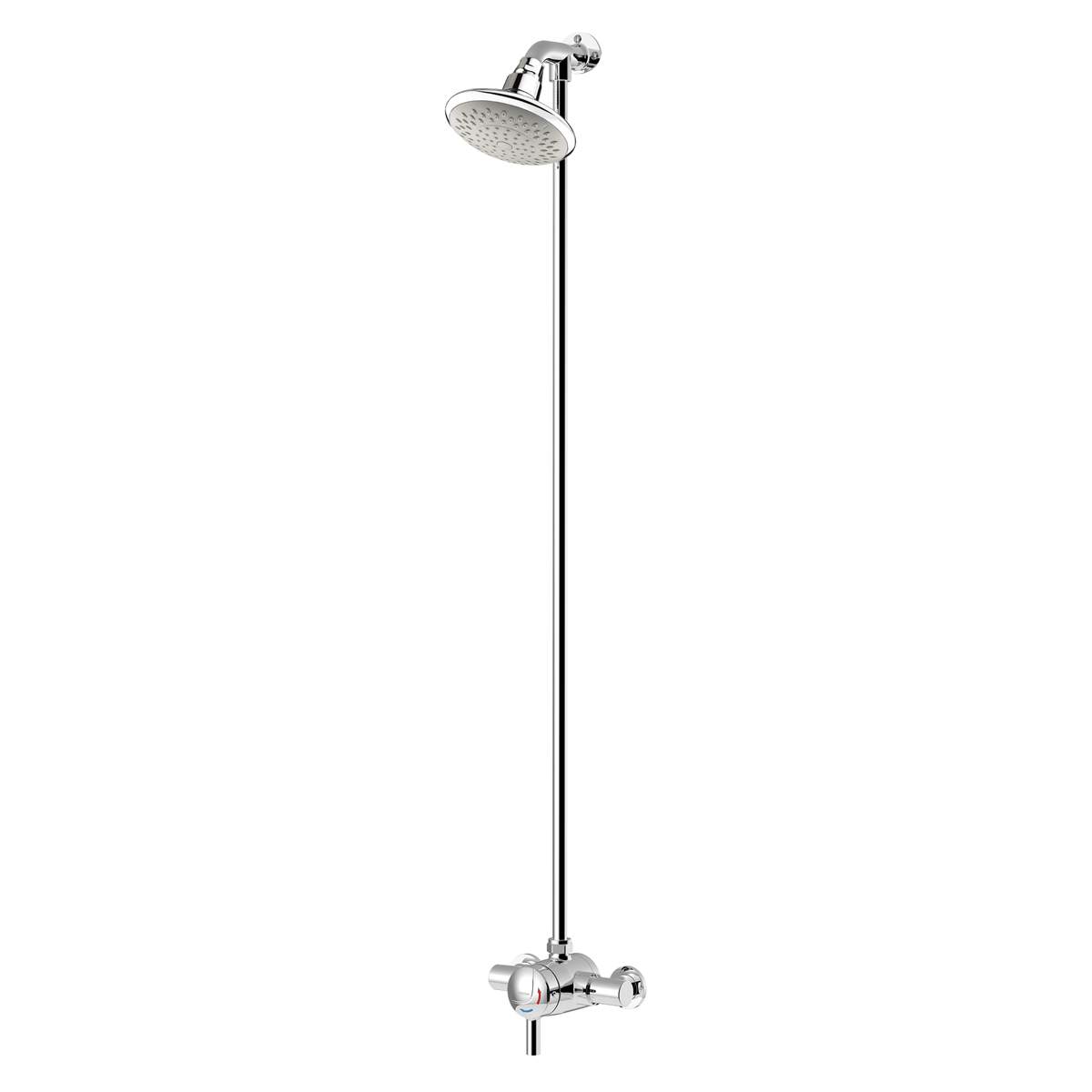 Bristan Thermostatic Exposed Mini Chrome Shower Valve with Top Outlet Rigid Riser (MINI2 TS1203 RR C)