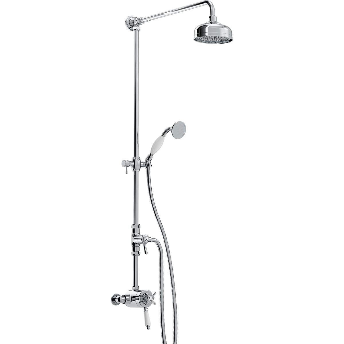 Bristan 1901 Thermostatic Exposed Dual Control Shower with Rigid Riser (N2 CSHXDIV C)