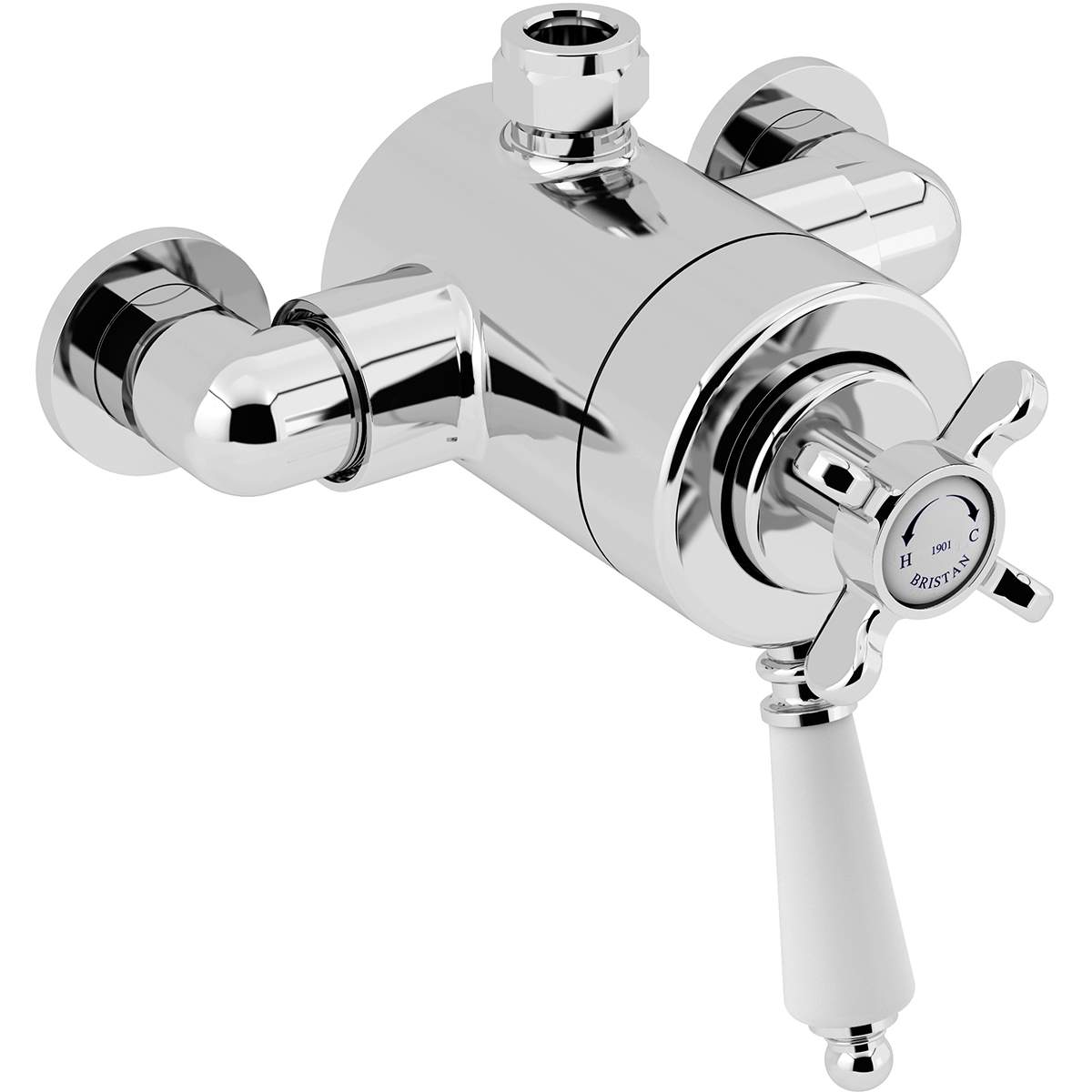 Bristan 1901 Thermostatic Exposed Dual Control Shower with Top Outlet (N2 CSHXTVO C)