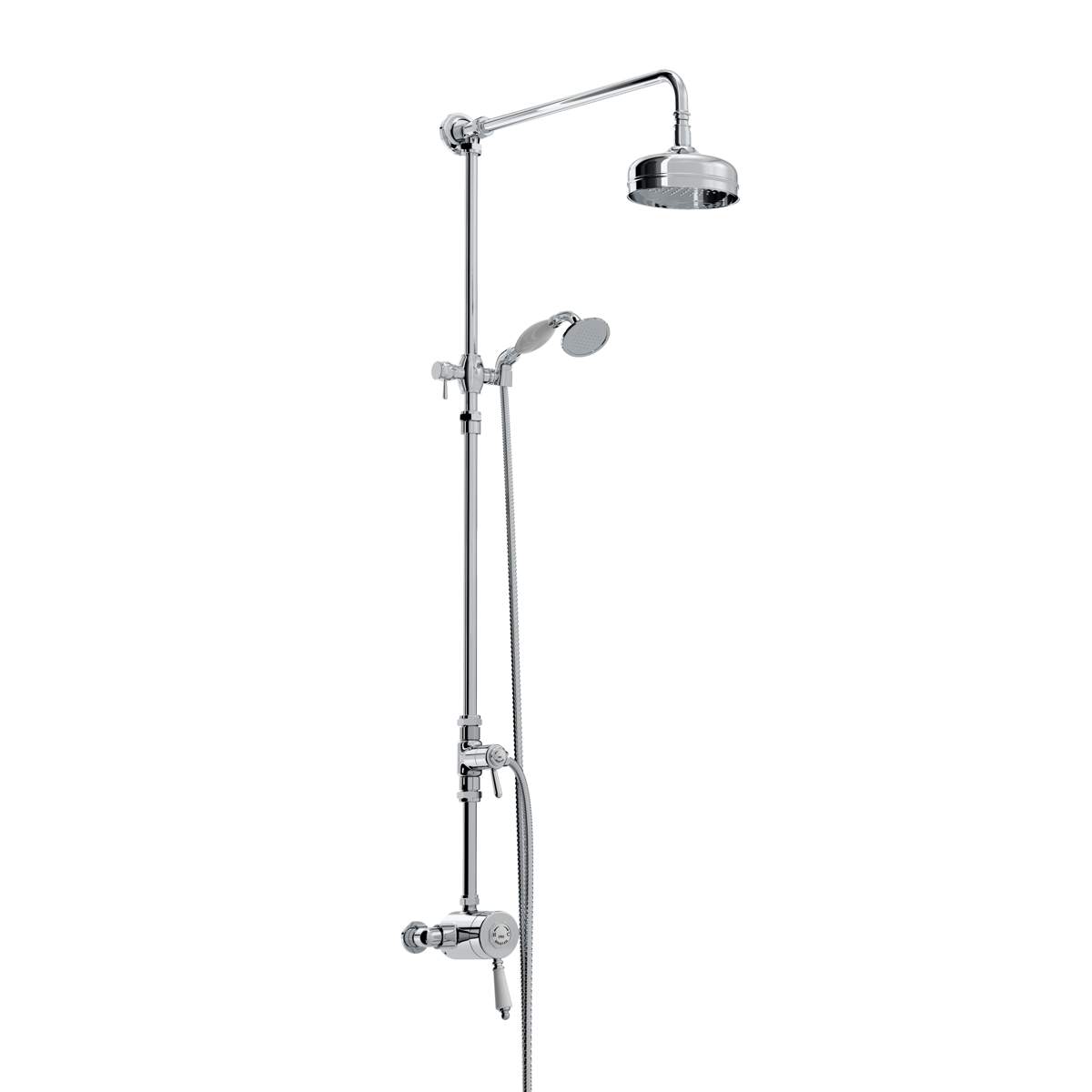 Bristan 1901 Exposed Single Control Shower with Rigid Riser (N2 SQSHXDIV C)