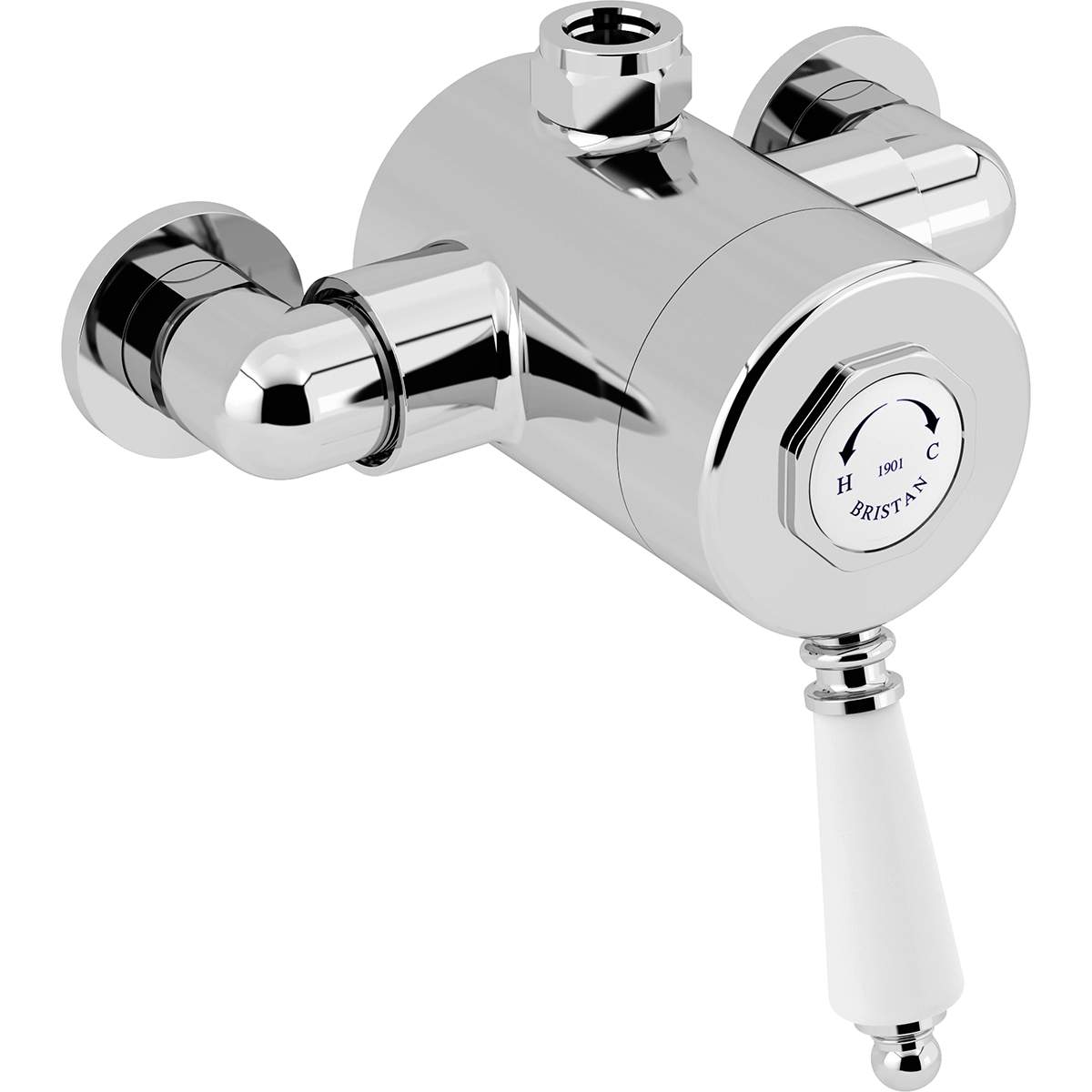 Bristan 1901 Exposed Single Control Shower with Top Outlet (N2 SQSHXTVO C)