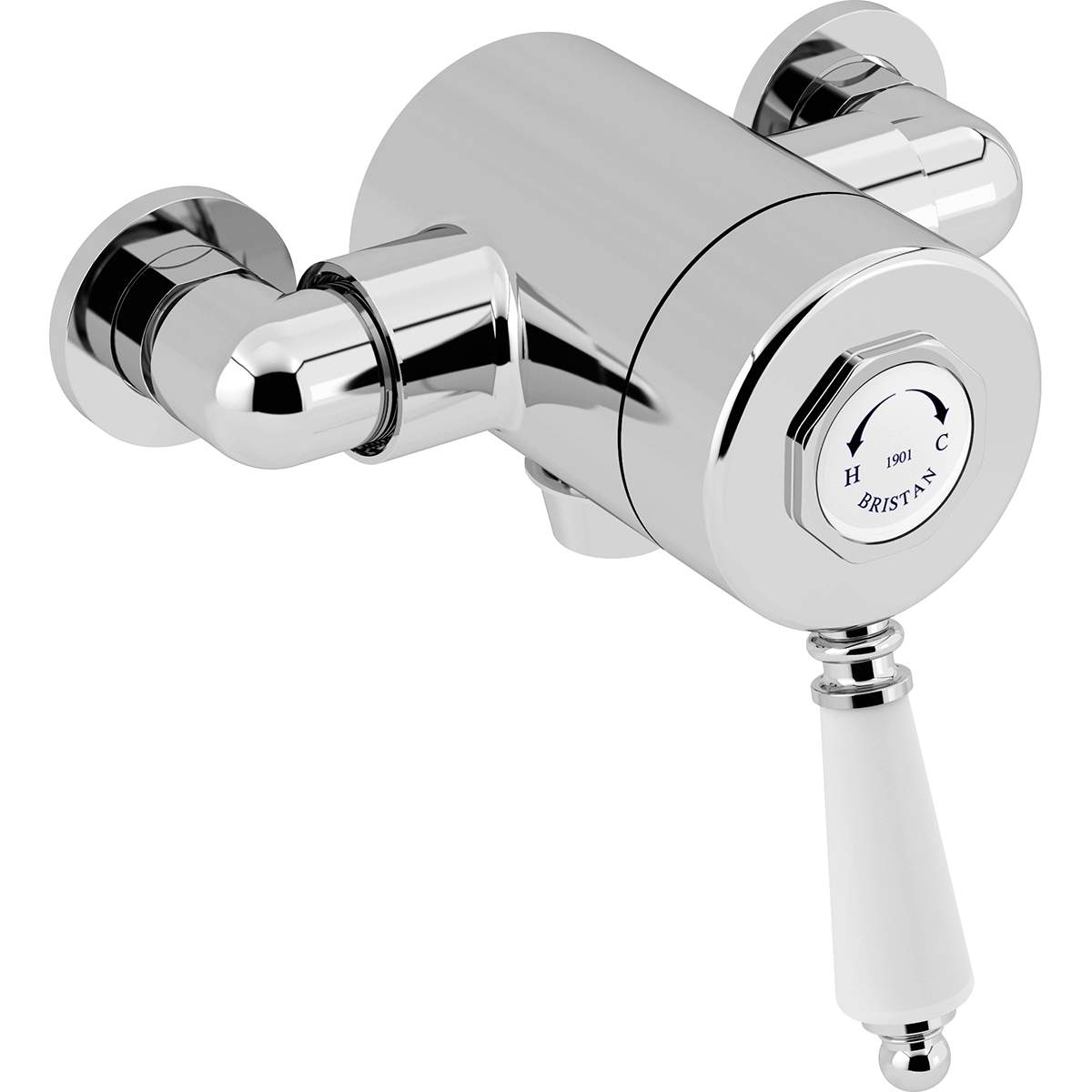 Bristan 1901 Exposed Single Control Shower with Bottom Outlet (N2 SQSHXVO C)