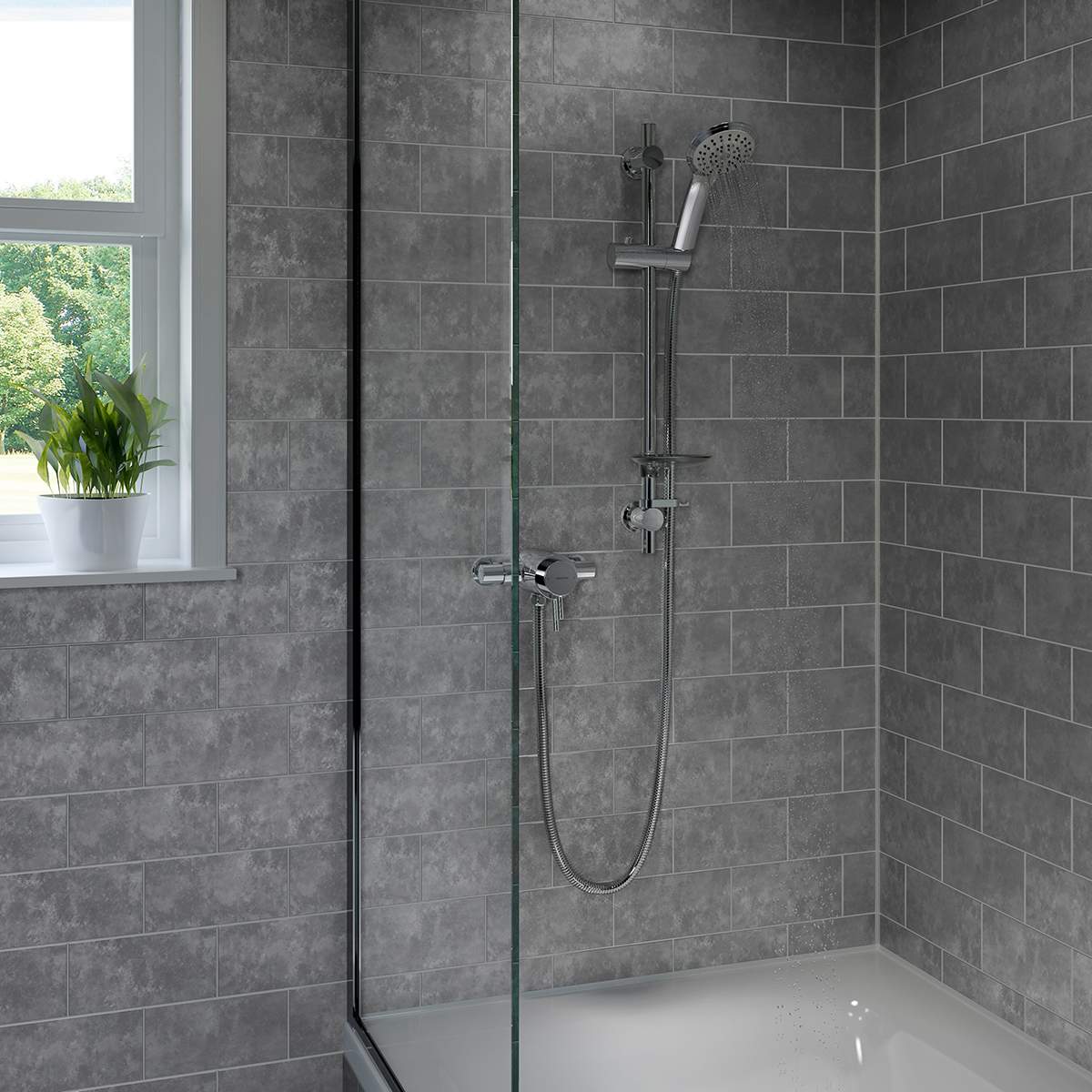 Bristan Prism Exposed Dual Control Shower with Adjustable Riser (PM2 CSHXAR C)