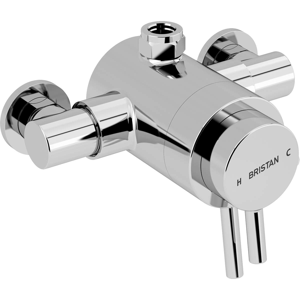Bristan Prism Exposed Dual Control Shower Valve with Top Outlet (PM2 CSHXTVO C)