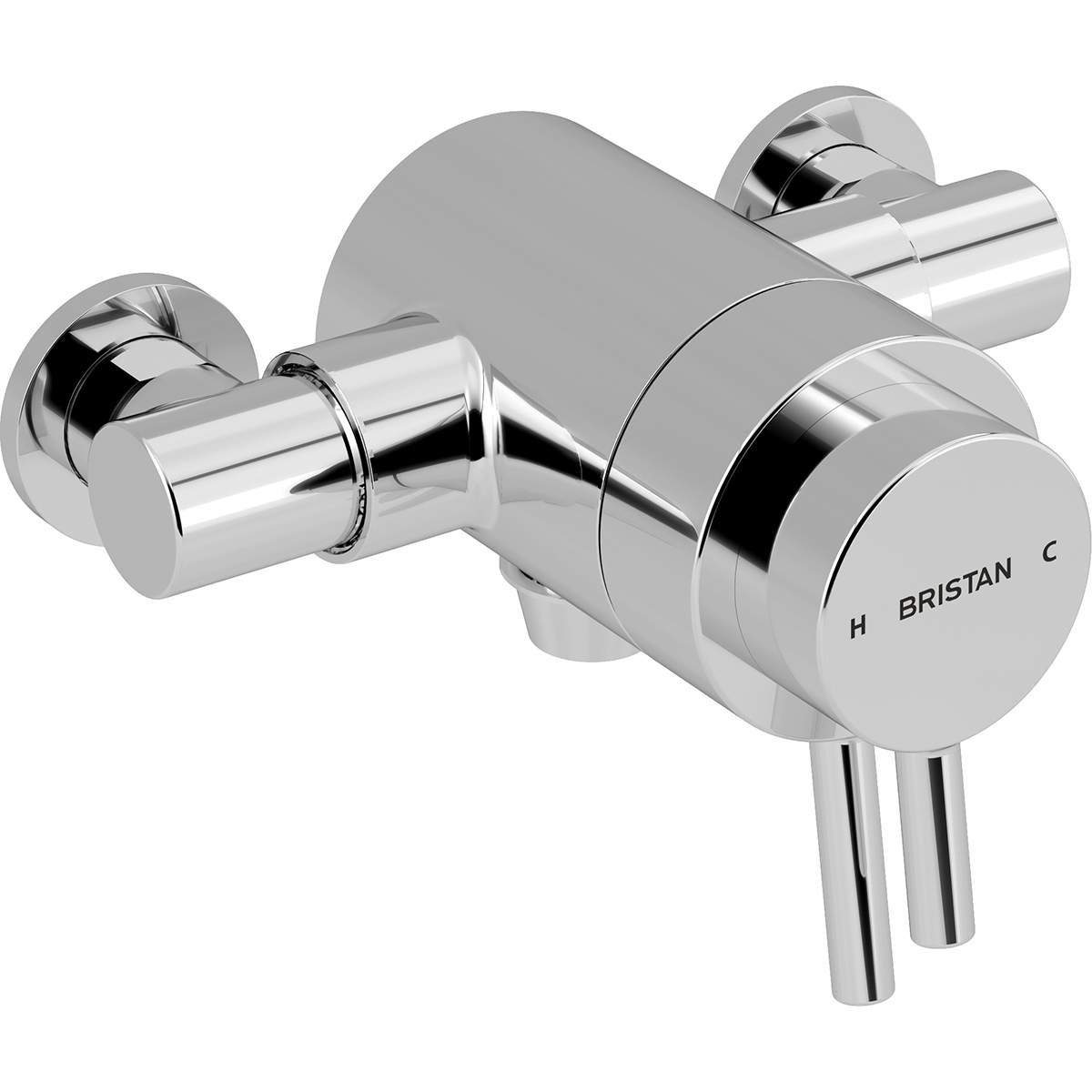 Bristan Prism Exposed Dual Control Shower Valve with Bottom Outlet (PM2 CSHXVO C)