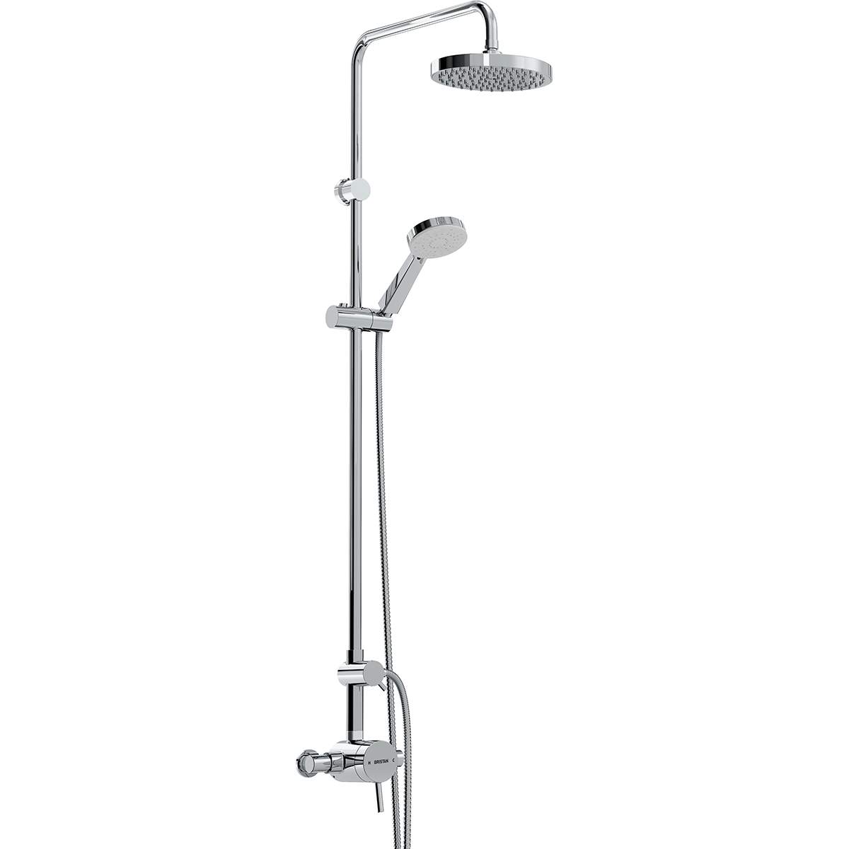 Bristan Prism Exposed Single Control Shower with Rigid Riser (PM2 SQSHXDIV C)