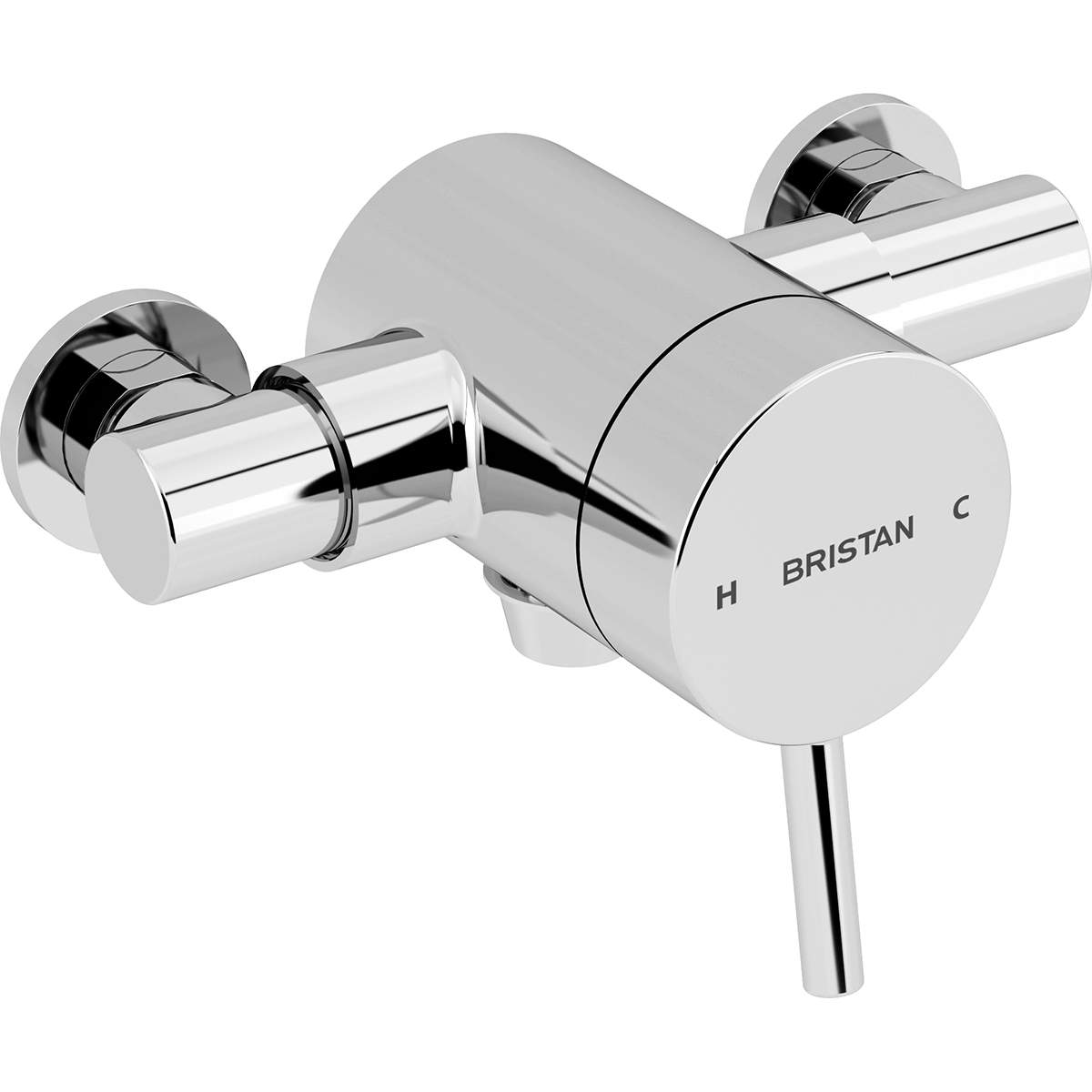 Bristan Prism Exposed Single Control Shower with Bottom Outlet (PM2 SQSHXVO C)