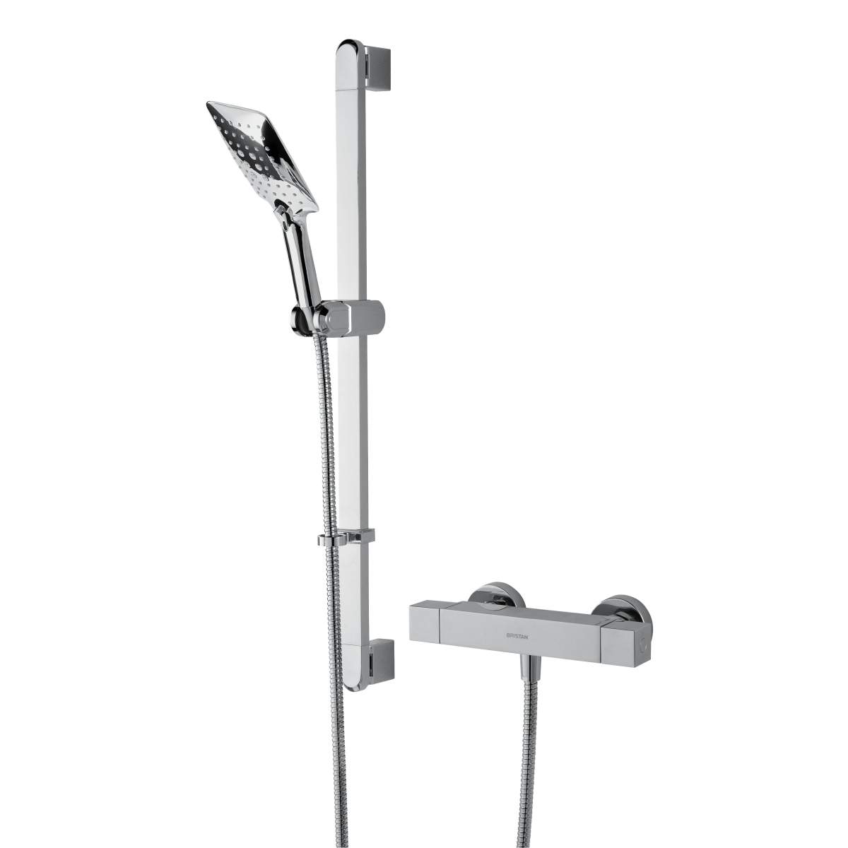 Bristan Qubo Thermostatic Bar Shower with Multi Function Handset (QB SHXSMFF C)