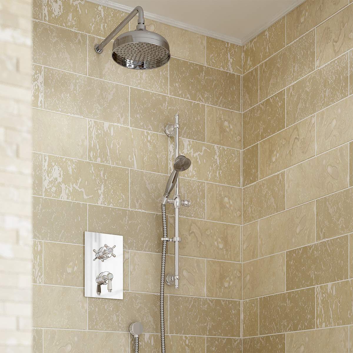 Bristan Renaissance Shower Pack with Fixed Head and Kit (RENAISSANCE 2 SHWR PK)