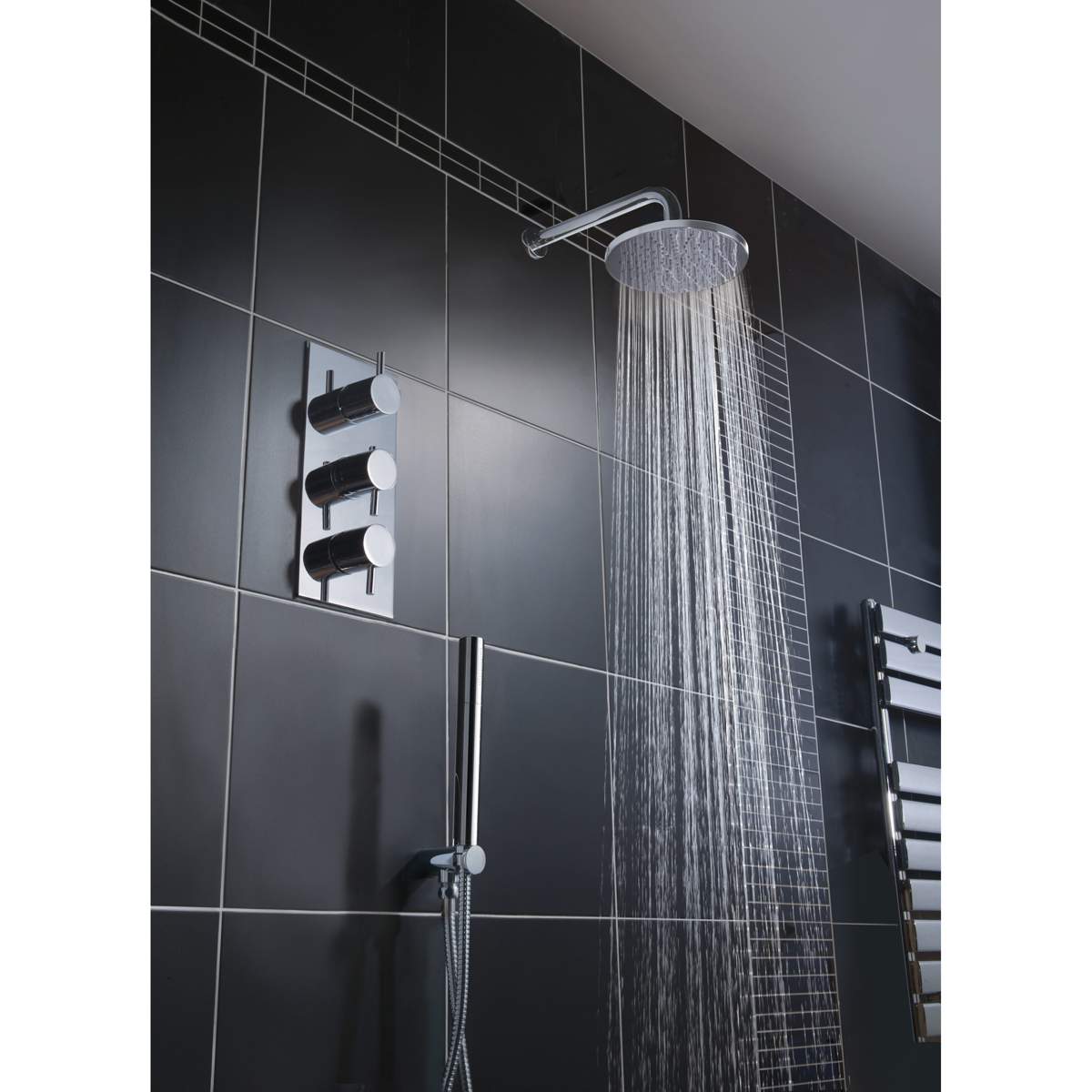 JTP Florence Thermostatic Concealed 3 Outlet Vertical Shower Valve (15691A)