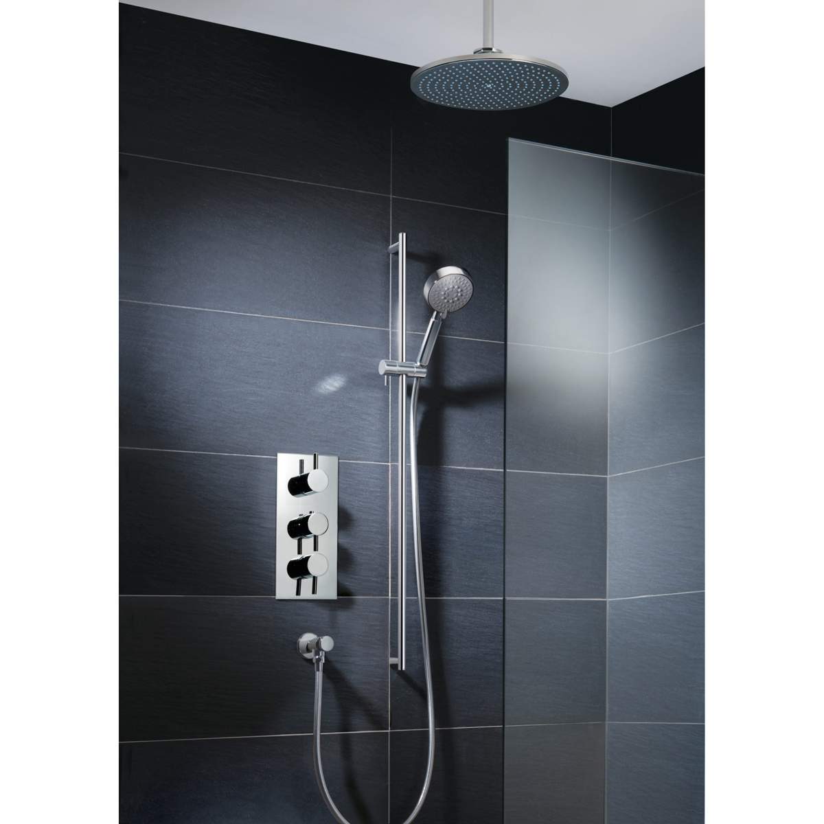 JTP Florence Thermostatic Concealed 3 Outlet Vertical Shower Valve (15691A)