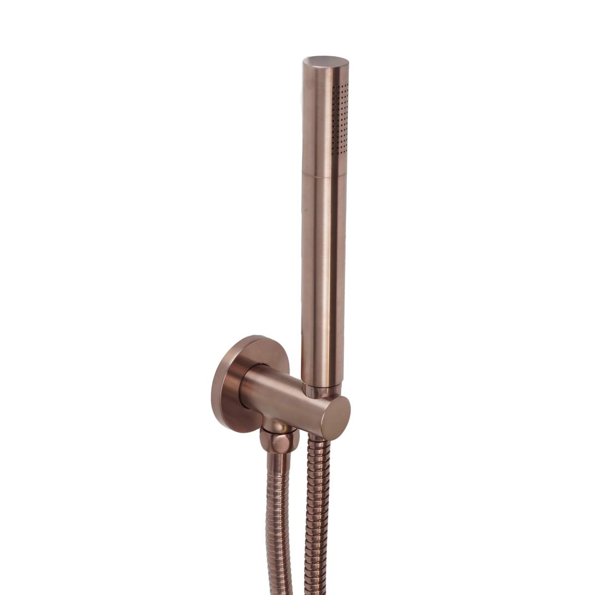 JTP Evo Brushed Bronze Vos Round Water Outlet with Holder, Plastic Hose and Slim Hand Shower
