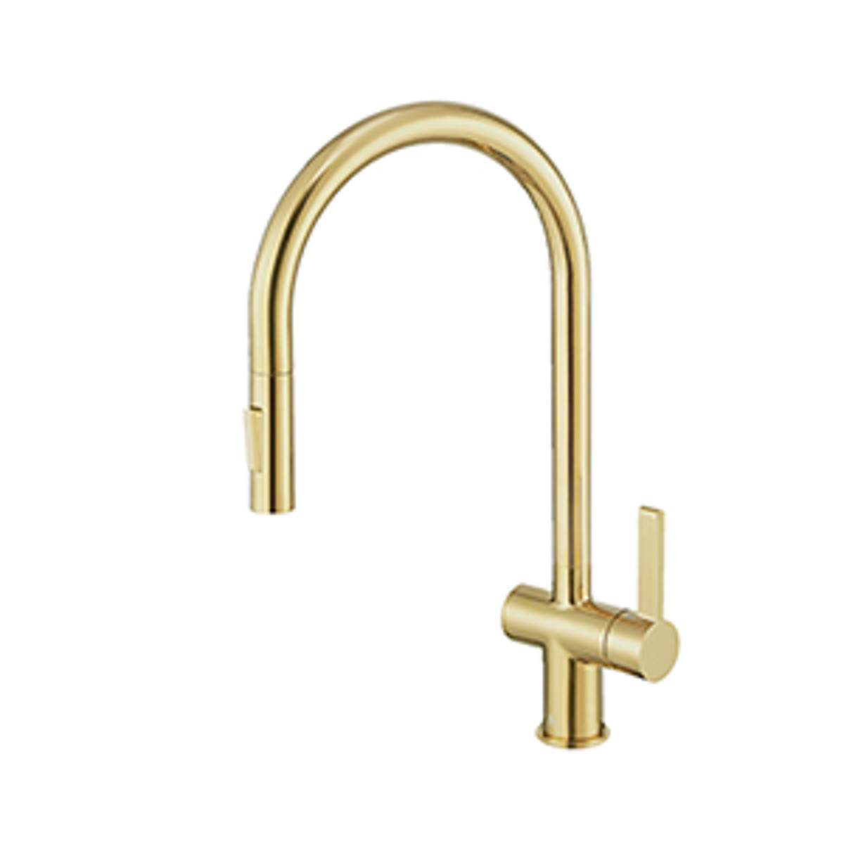 JTP Vos Brushed Brass Single Lever Pull Out Sink Mixer