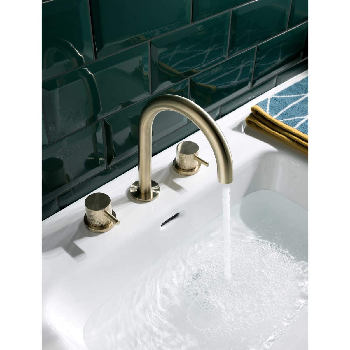 JTP Vos Brushed Brass 3 Hole Deck Mounted Basin Mixer (23193BBR)