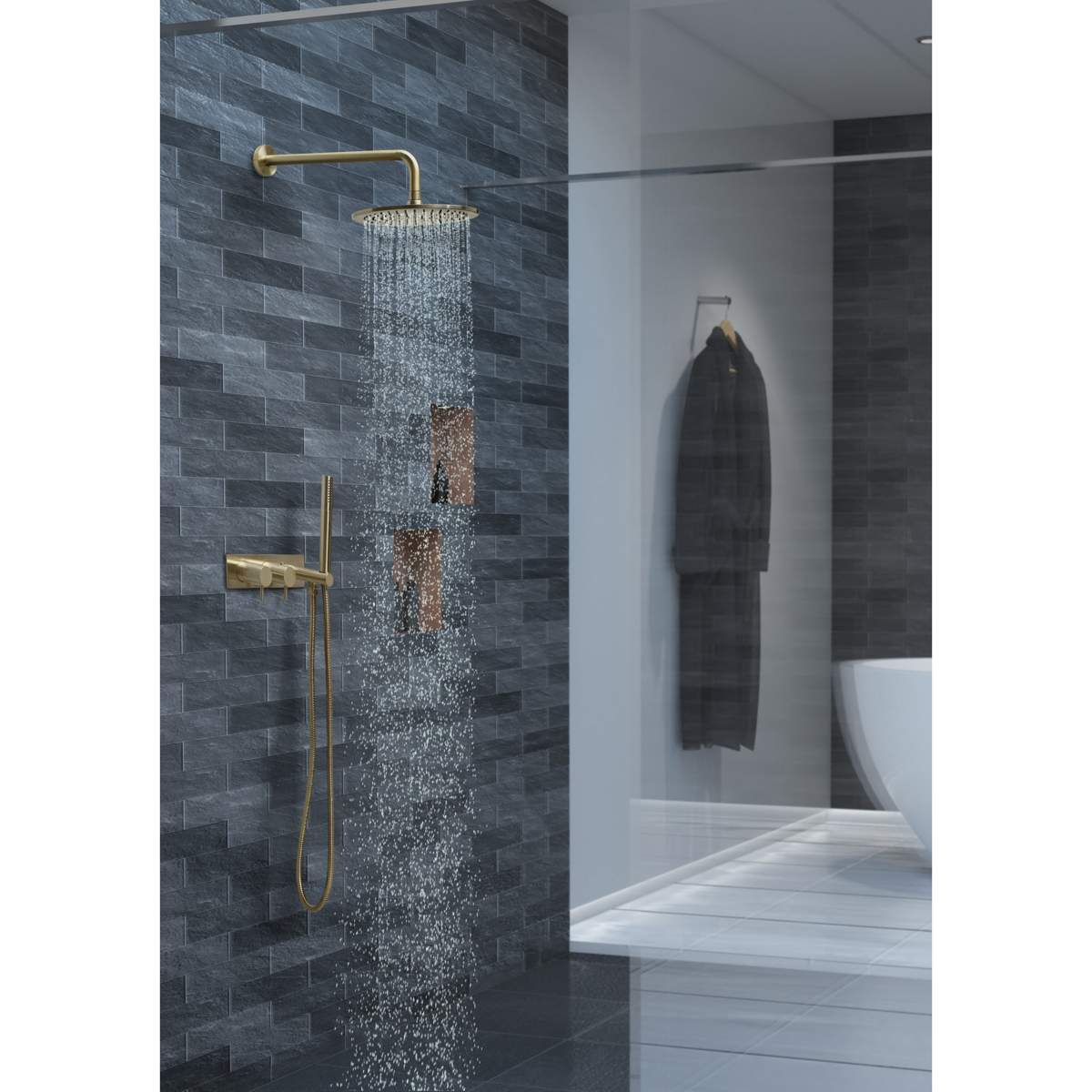 JTP Vos Brushed Brass Overhead Shower 250mm (23250BBR)