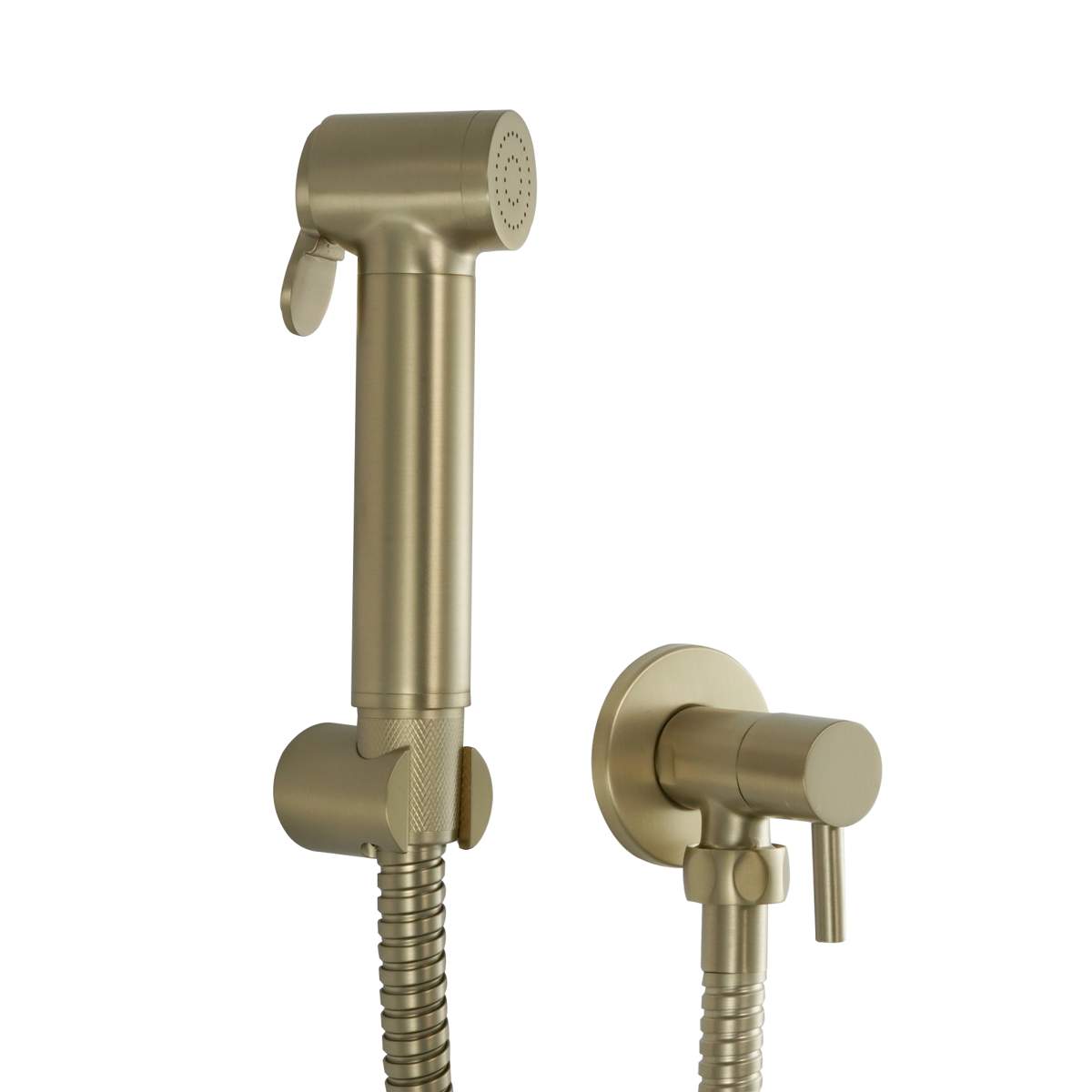 JTP Vos Brushed Brass Douche Set with Angle Valve
