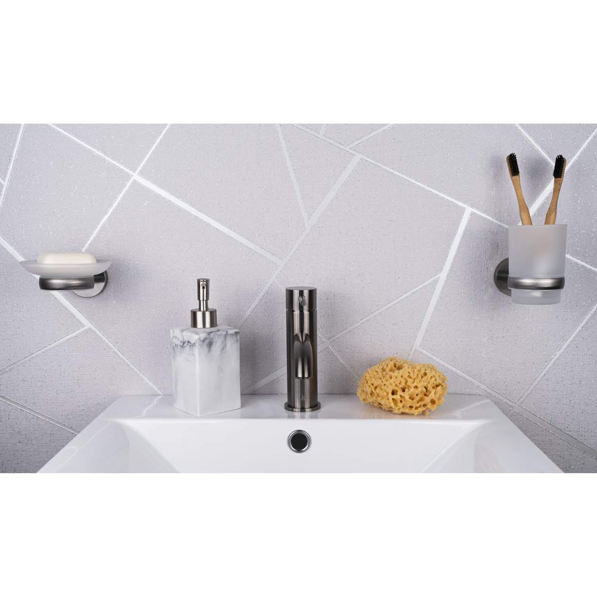 JTP Vos Brushed Black Single Lever Basin Mixer (27008ABBL)