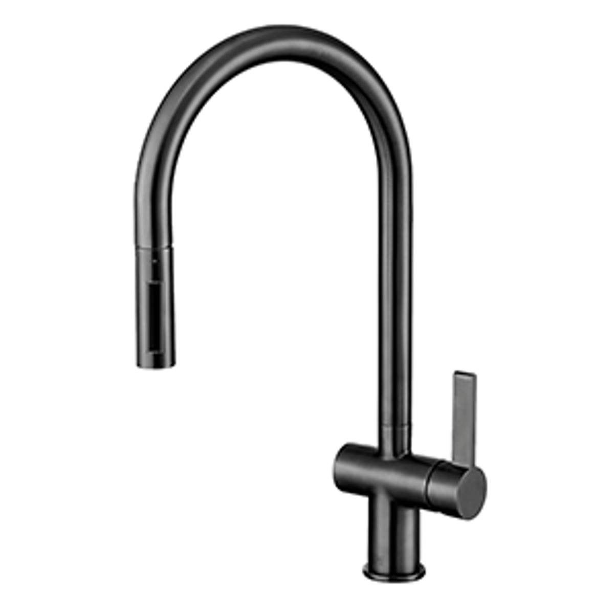 JTP Vos Brushed Black Single Lever Pull-Out Sink Mixer (27127BBL)