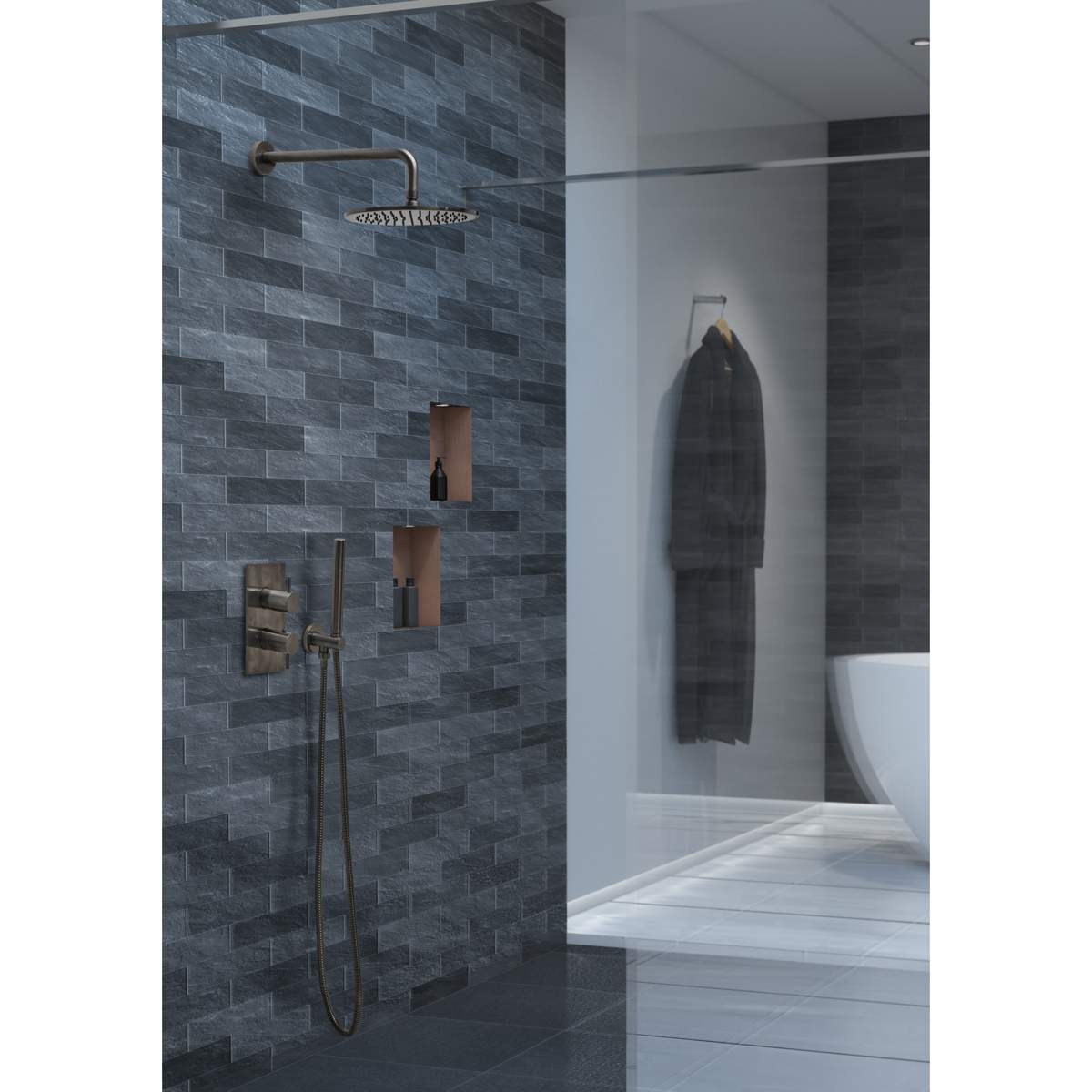 JTP Vos Brushed Black Shower Arm 400mm (2721400BBL)