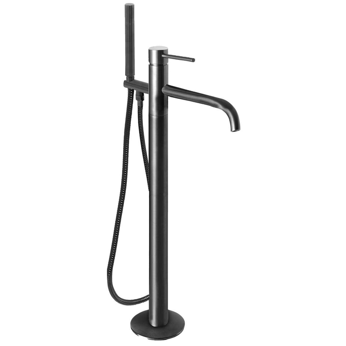 JTP Vos Brushed Black Floor Standing Bath Mixer with Kit (27534BBL)