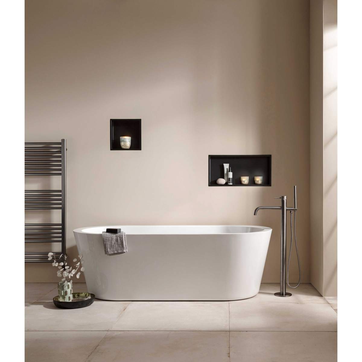 JTP Vos Brushed Black Floor Standing Bath Mixer with Kit (27534BBL)