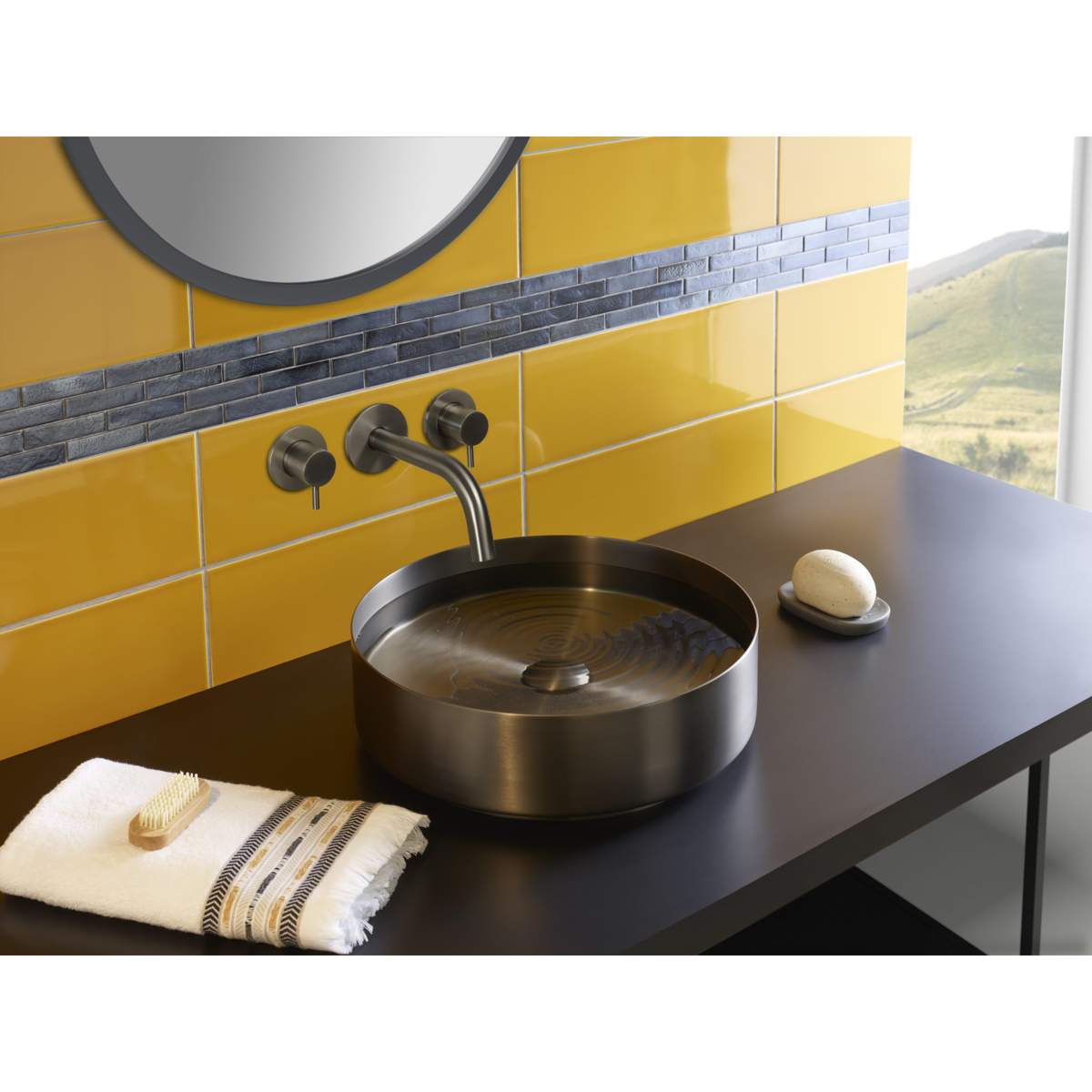 JTP Vos Brushed Black Grade 316 Stainless Steel Counter Top Basin (27CTR360BBL)