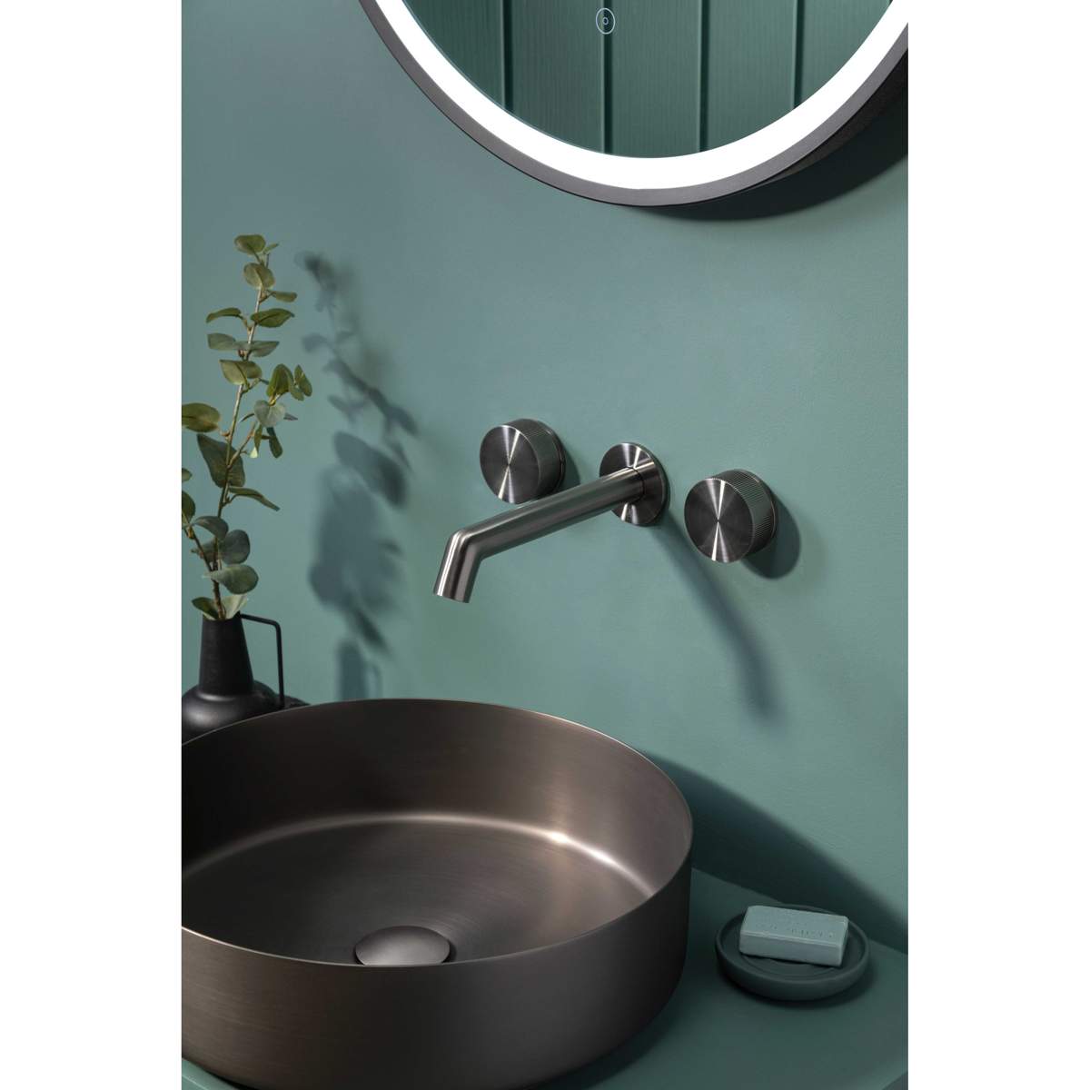 JTP Vos Brushed Black Grade 316 Stainless Steel Counter Top Basin (27CTR360BBL)