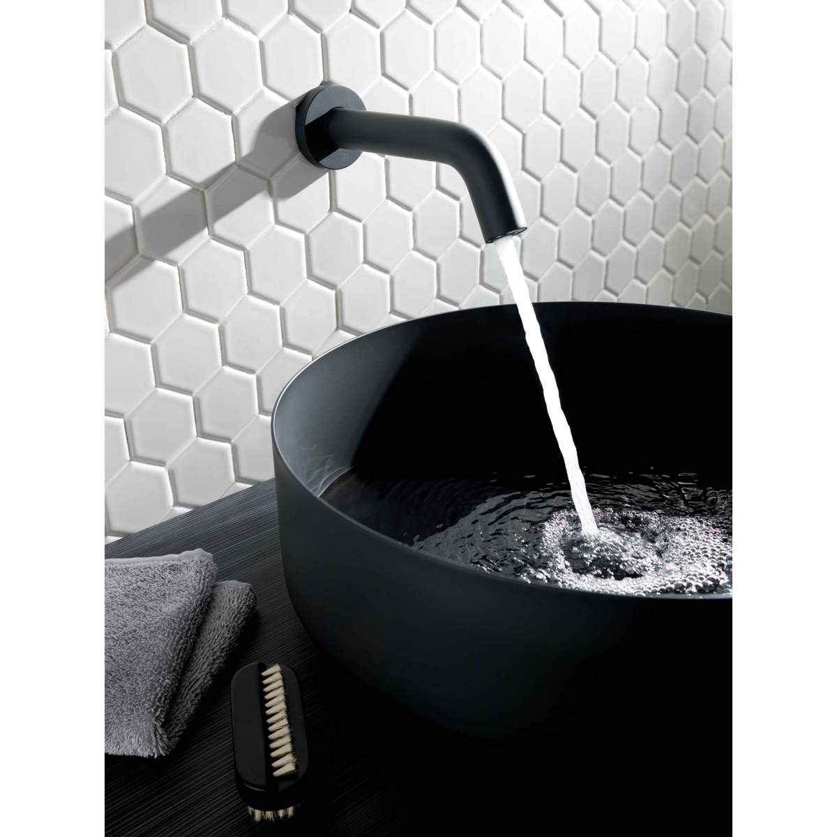 JTP Sensor Matt Black Wall Spout (280513MB)