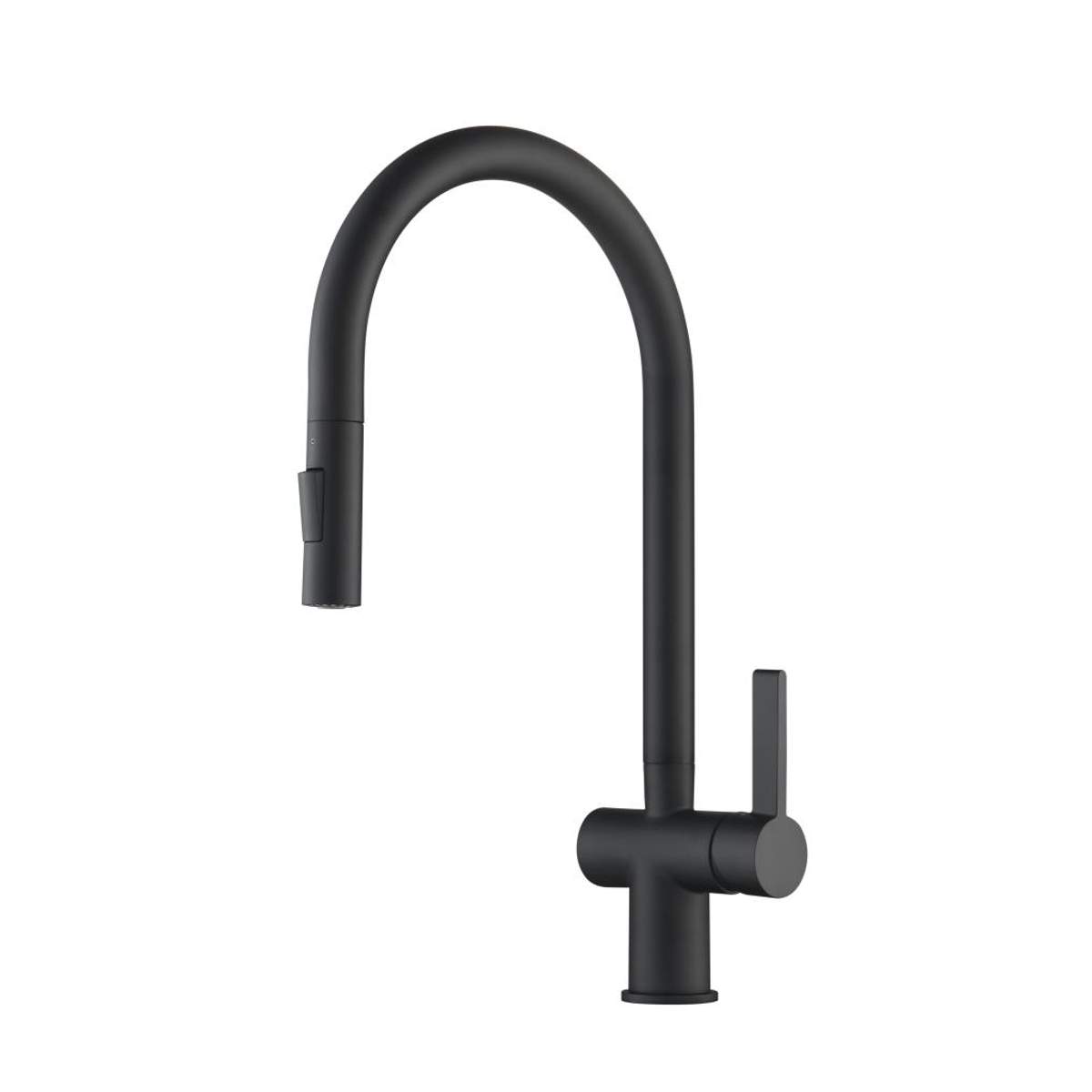 JTP Vos Matt Black Single Lever Pull-Out Sink Mixer (28127MB)