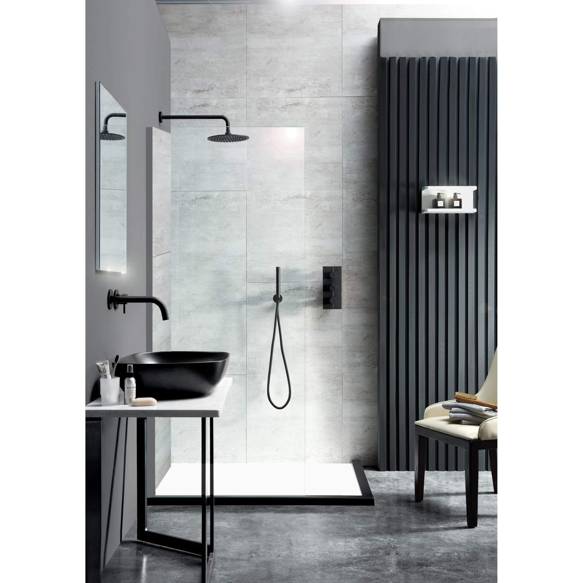 JTP Vos Matt Black Overhead Shower 200mm (28200MB)