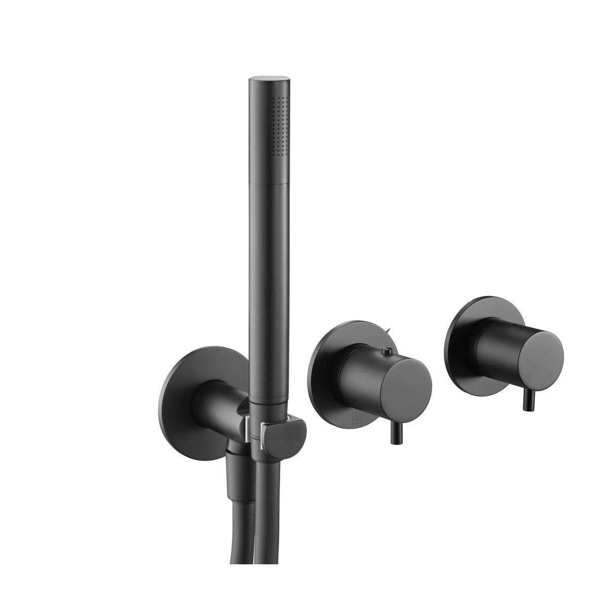 JTP Vos Matt Black Modular Thermostatic Concealed 2 Outlet Shower Valve with Handset (28368MB)