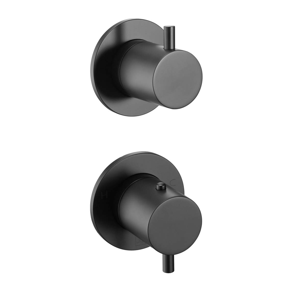 JTP Vos Matt Black Modular Thermostatic Concealed 2 Outlet Shower Valve (28771MB)