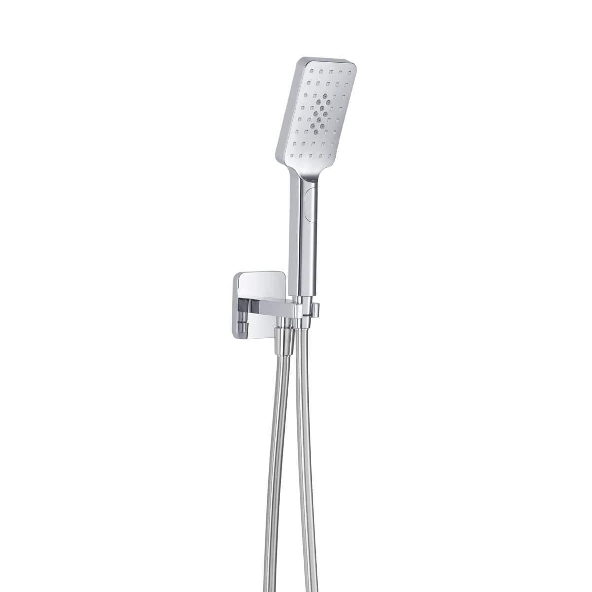 JTP Hix Chrome Square Water Outlet with Holder, Hose and Hand Shower