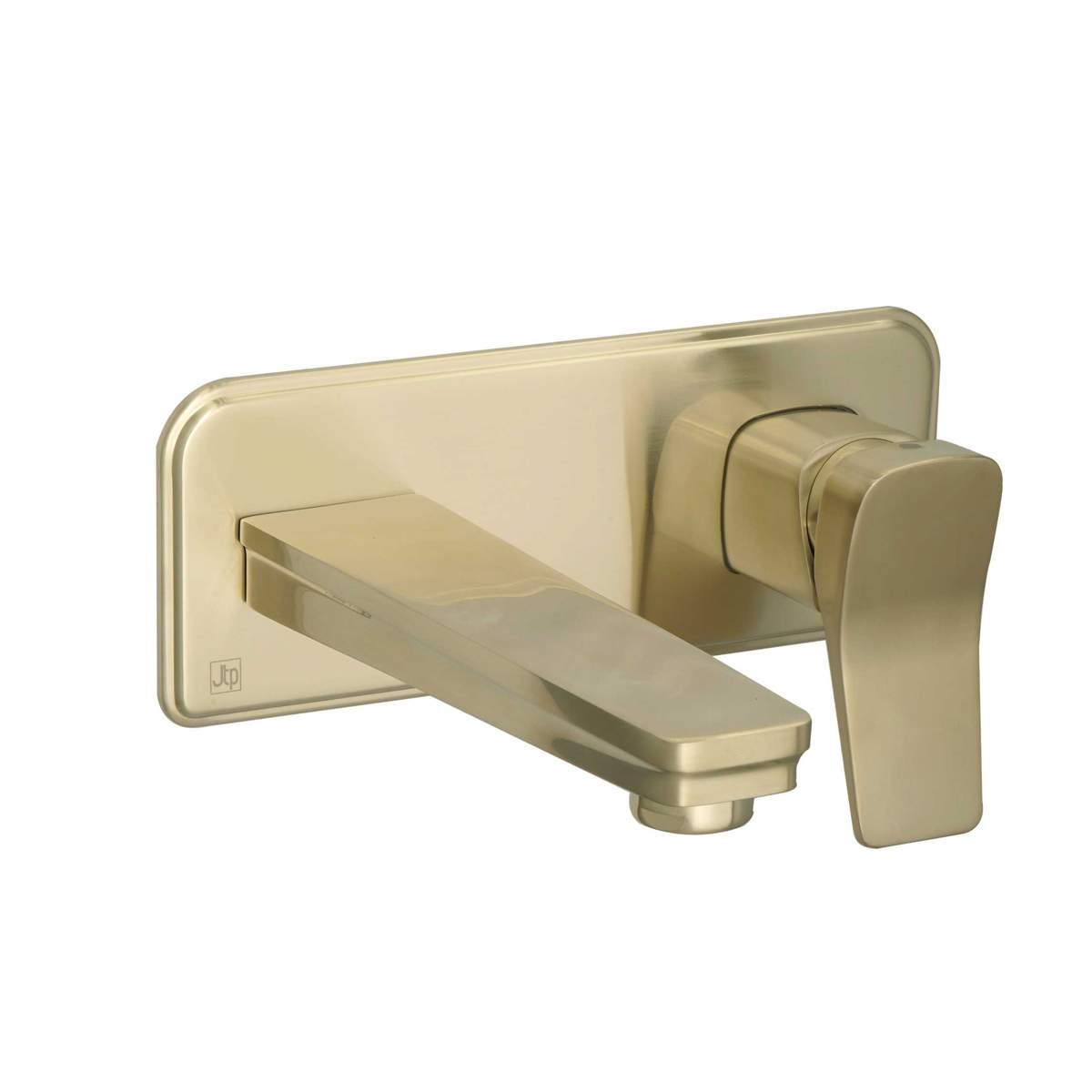 JTP Hix Brushed Brass Single Lever Wall Mounted Basin Mixer (33231BBR)