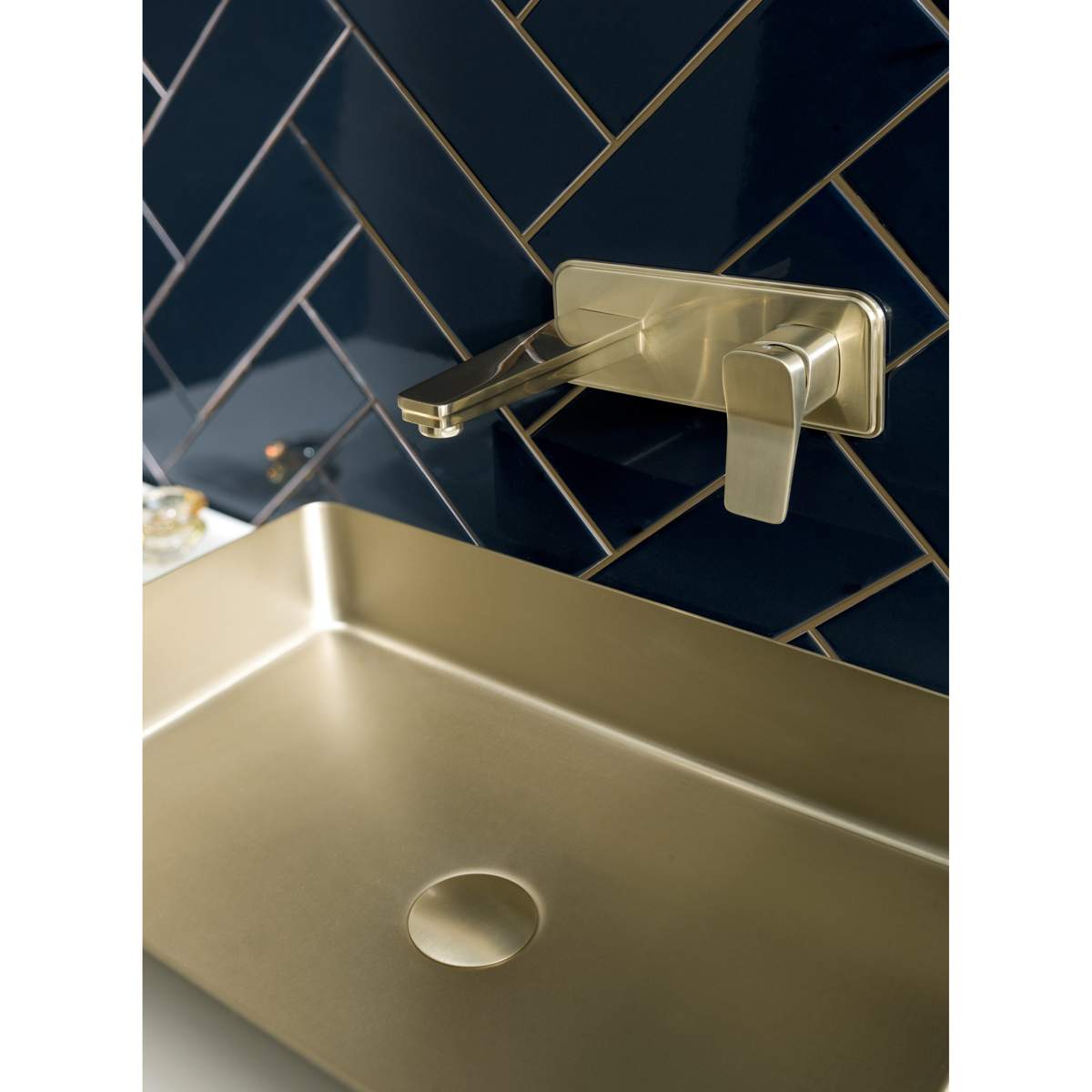 JTP Hix Brushed Brass Single Lever Wall Mounted Basin Mixer (33231BBR)