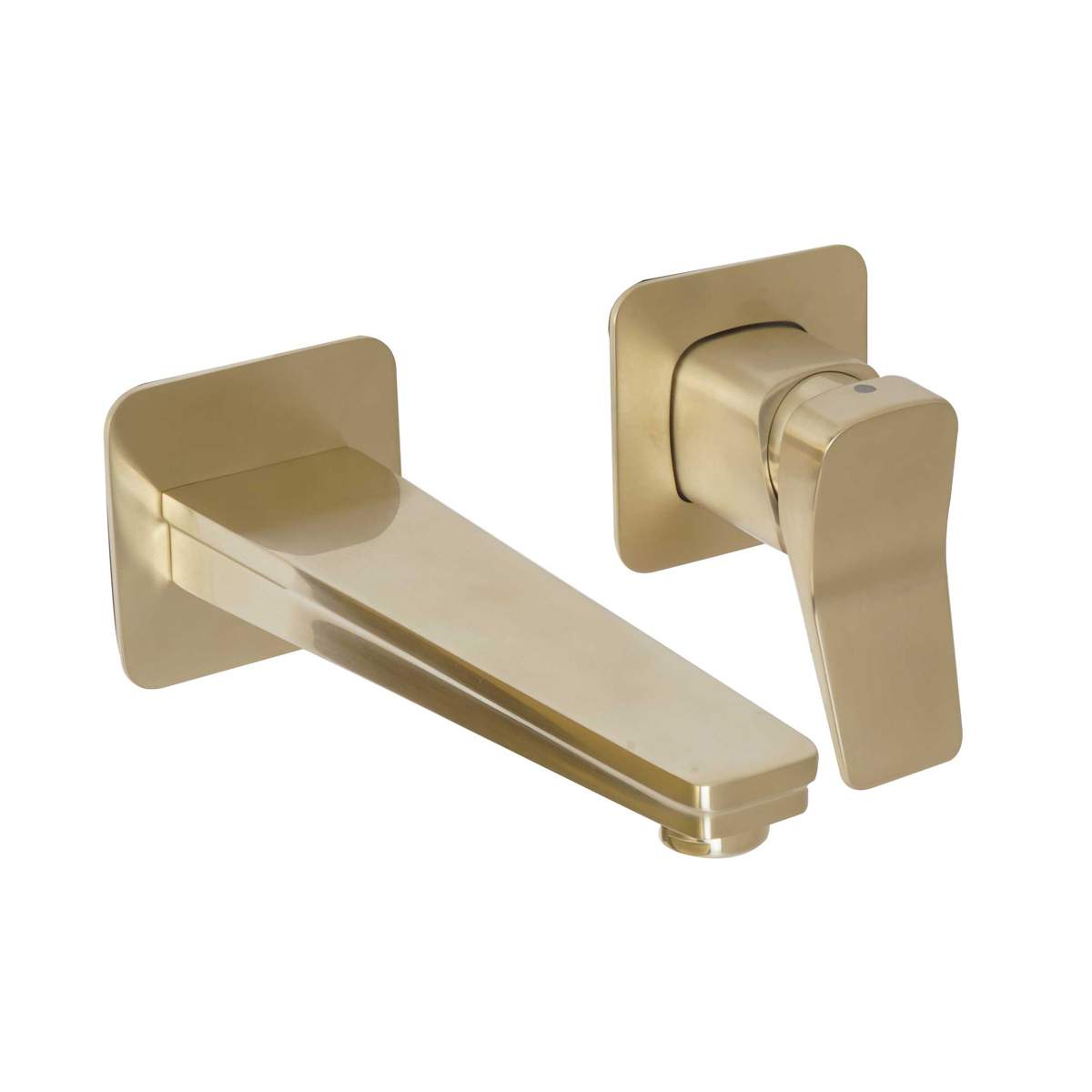 JTP Hix Brushed Brass Single Lever Wall Mounted Basin Mixer - 33273BBR