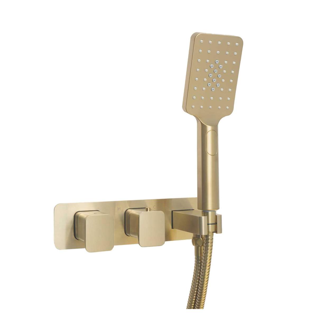 JTP Hix Brushed Brass Thermostatic Concealed 2 Outlet Shower Valve (335868BBR)