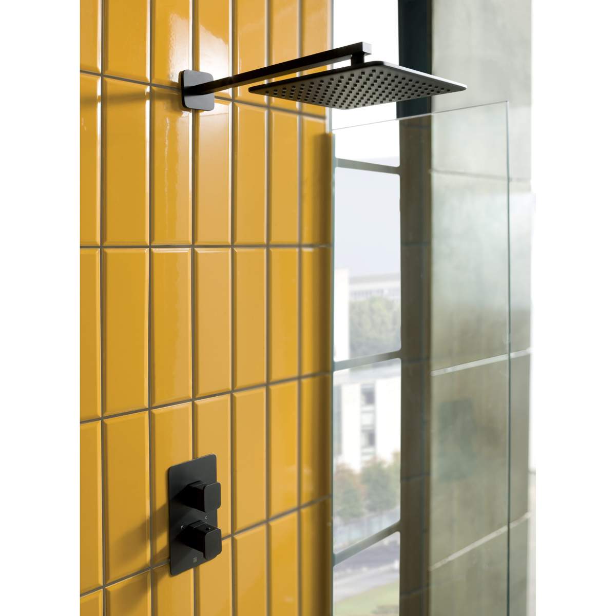 JTP Hix Matt Black Shower Head 250mm (38250MB)