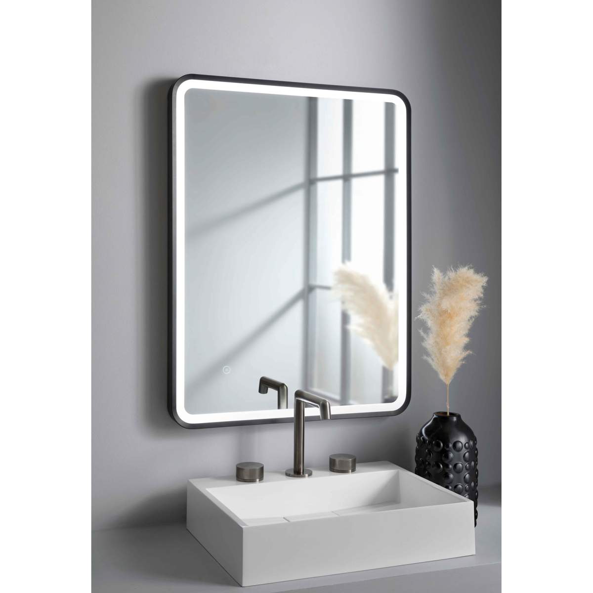 JTP Hix Matt Black Mirror with Light (38M68MB)