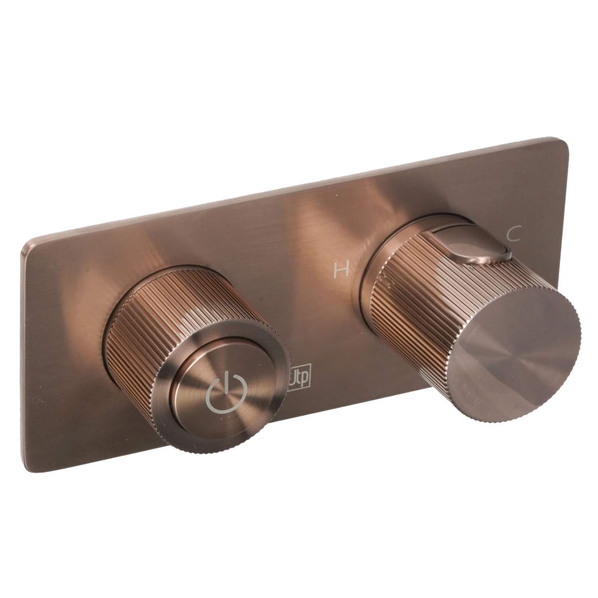 JTP Evo Brushed Bronze Thermostatic Concealed Push Button 2 Outlet Shower Valve (61122BRZ)