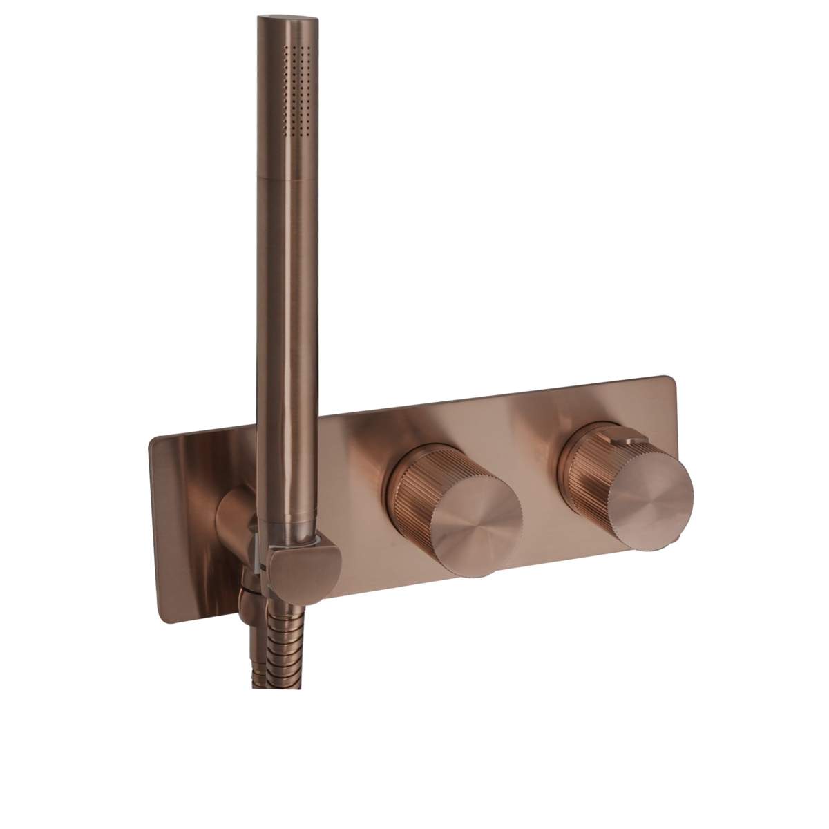 JTP Evo Brushed Bronze Thermostatic Concealed 2 Outlet Shower Valve with Attached Handset (61868BRZ)