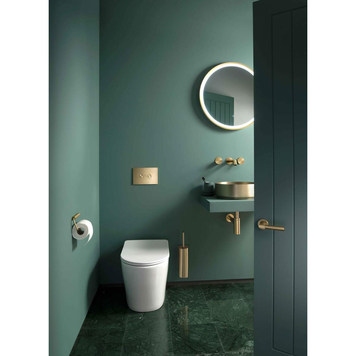 JTP Evo Brushed Brass 3 Hole Wall Mounted Basin Mixer (63089ABBR)