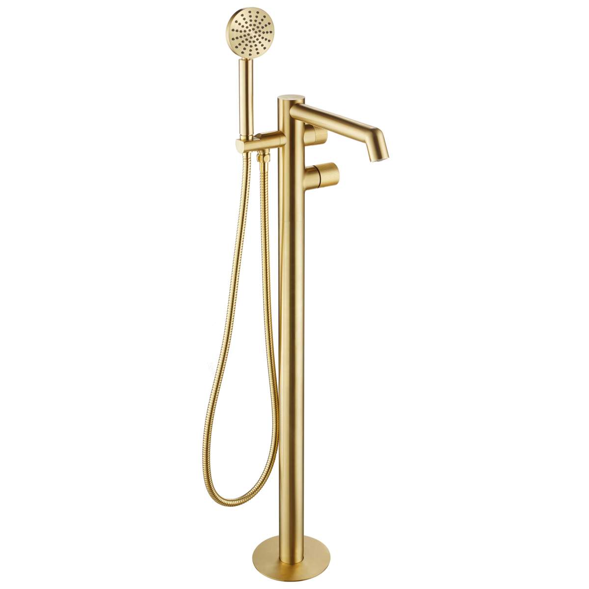 JTP Evo Brushed Brass Floor Standing Bath Shower Mixer with Kit but no Lever (63534BBR)