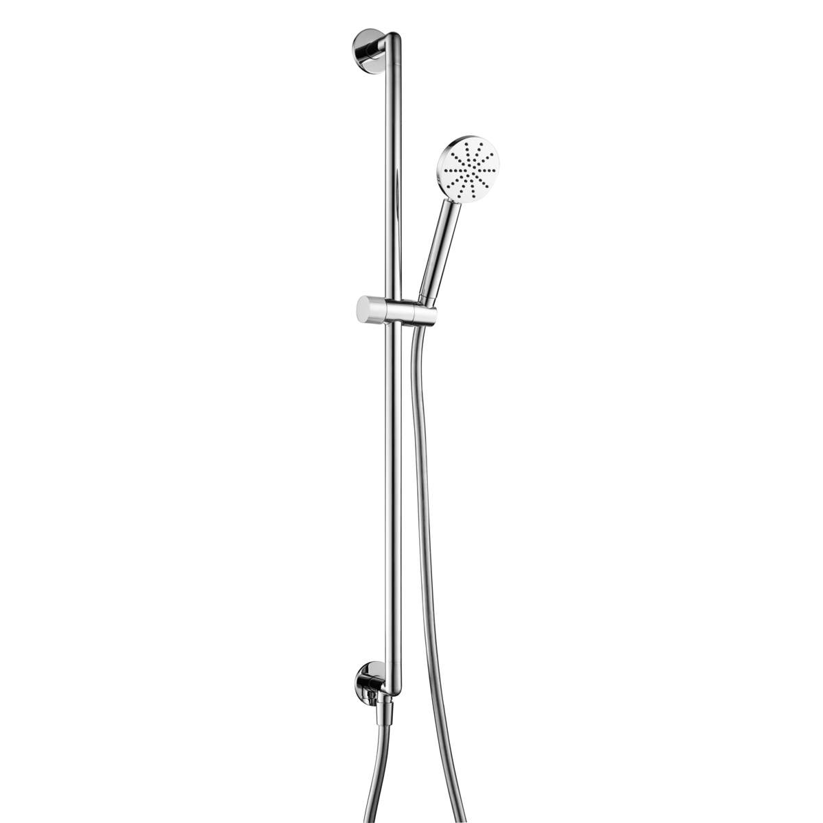 JTP Evo Chrome Slide Rail with Round Shower Handle and Hose with Bottom Outlet (64129510CH)