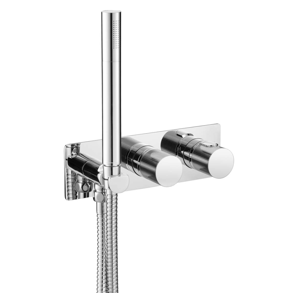 JTP Evo Chrome Thermostatic Concealed 2 Outlet Shower Valve with Attached Handset