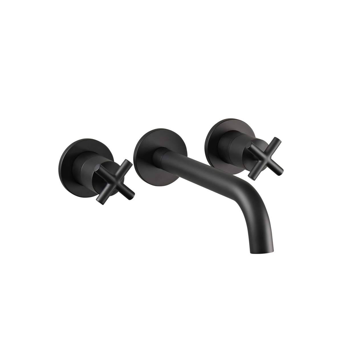 JTP Solex Matt Black 3 Hole Wall Mounted Basin Mixer (66089AMB)